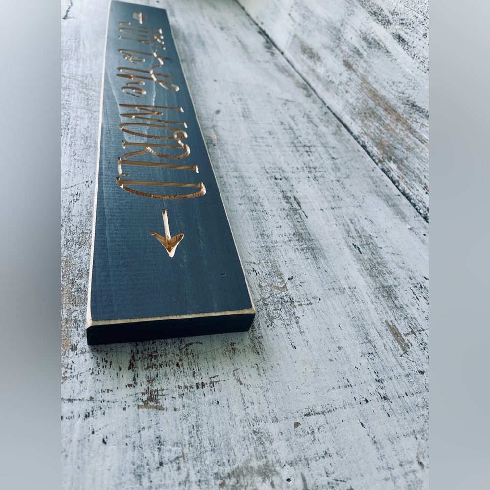 *Joy to the World Engraved Sign 24”x3.5” - Picture 8 of 13